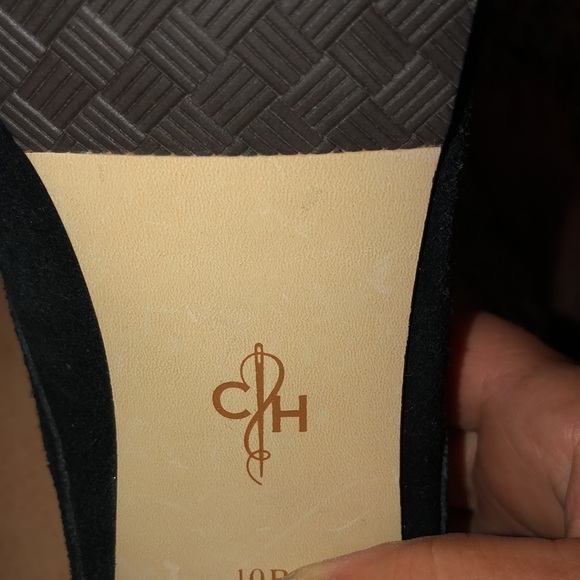 Cole Haan size 10 Black Suede heeled boots Zip back NWOT - Picture 3 of 13